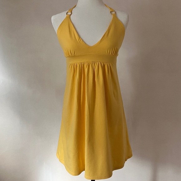 Dresses & Skirts - YELLOW HALTER-NECK DRESS